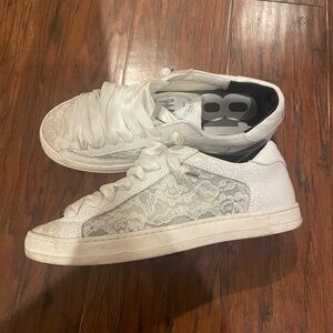 P448 lace ribbon sneaker tennis shoes